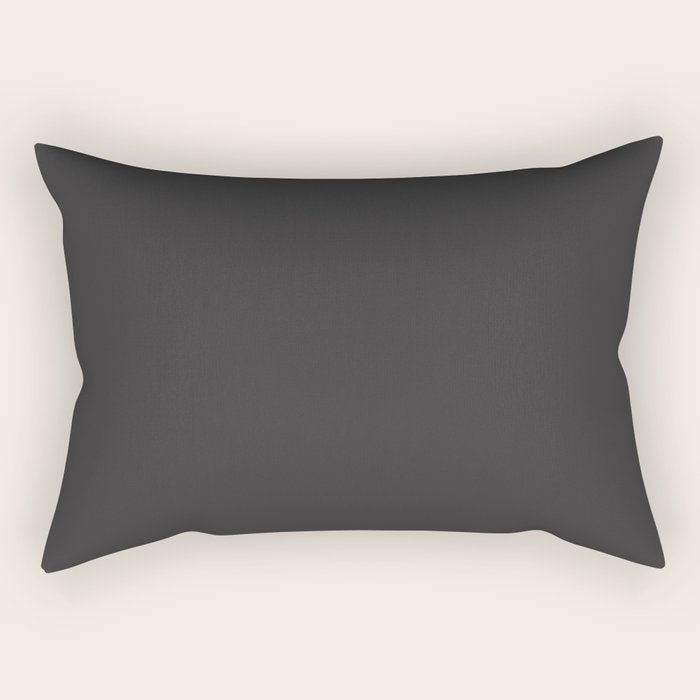 Solid Charcoal Gray Grey Rectangular Pillow Gallery Image 1