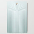 Ombre Arch XVII Natural Teal Gradient Modern Geometric Lines Cutting Board Gallery Image 1