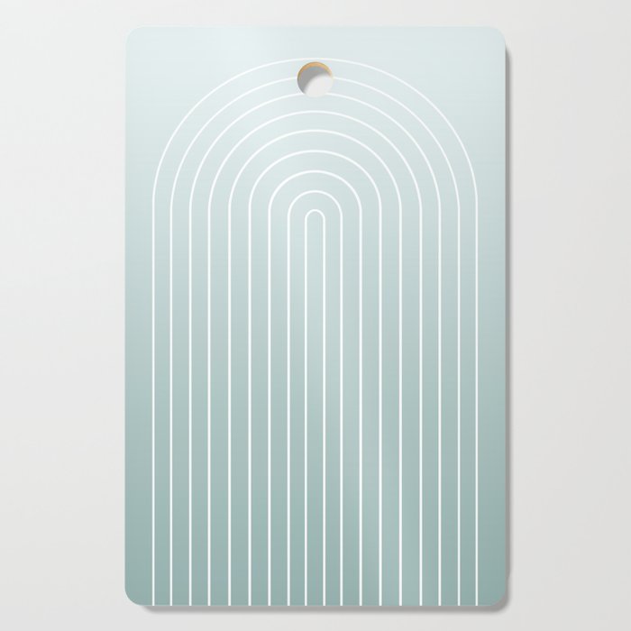 Ombre Arch XVII Natural Teal Gradient Modern Geometric Lines Cutting Board Gallery Image 1