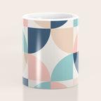Mid Century Modern Geometric Pattern 455 Peach Blue and Beige Coffee Mug Gallery Image 4
