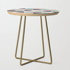 Mid Century Modern Geometric Pattern 455 Peach Blue and Beige Side Table Gallery Image 1