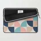 Mid Century Modern Geometric Pattern 455 Peach Blue and Beige Laptop Sleeve Gallery Image 2