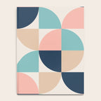 Mid Century Modern Geometric Pattern 455 Peach Blue and Beige Notebook Gallery Image 4