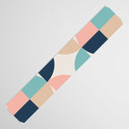 Mid Century Modern Geometric Pattern 455 Peach Blue and Beige Table Runner Gallery Image 3