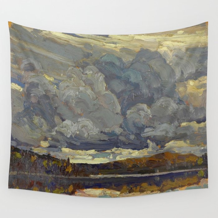 Tom Thomson Grey Sky 1914 Canadian Landscape Artist Wall Tapestry Gallery Image 1