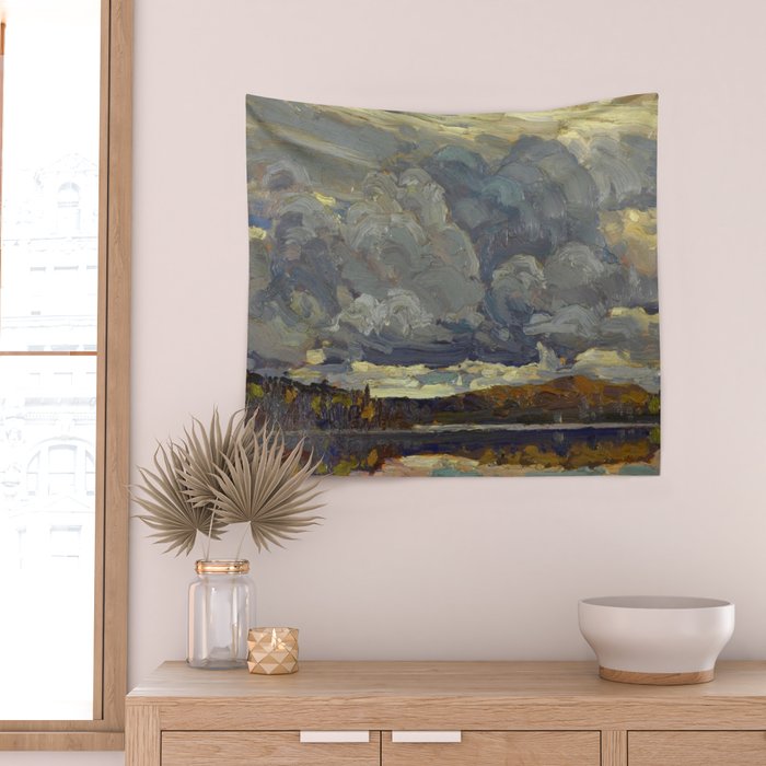 Tom Thomson Grey Sky 1914 Canadian Landscape Artist Wall Tapestry Gallery Image 2