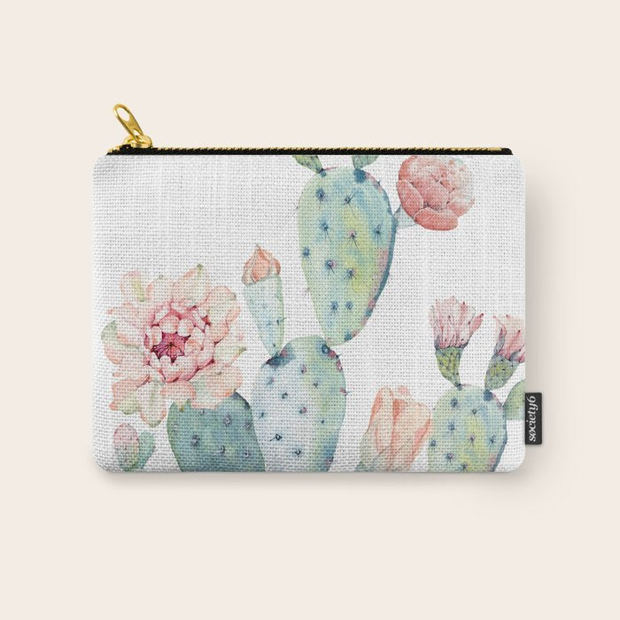 Cactus 2  White #society6 #buyart Carry All Pouch Gallery Image 1
