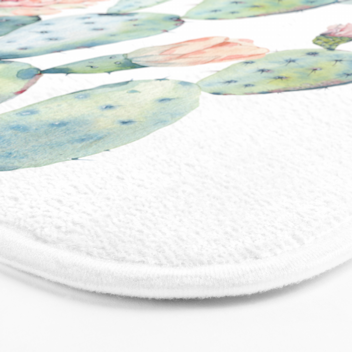 Cactus 2  White #society6 #buyart Bath Mat Gallery Image 3