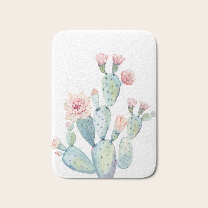 Cactus 2  White #society6 #buyart Bath Mat Gallery Image 1