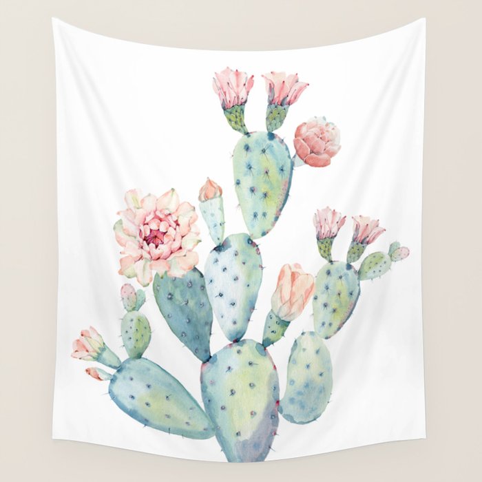 Cactus 2  White #society6 #buyart Wall Tapestry Gallery Image 4