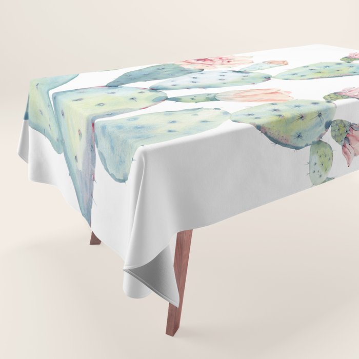 Cactus 2  White #society6 #buyart Tablecloth Gallery Image 1
