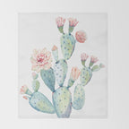 Cactus 2  White #society6 #buyart Throw Blanket Gallery Image 2
