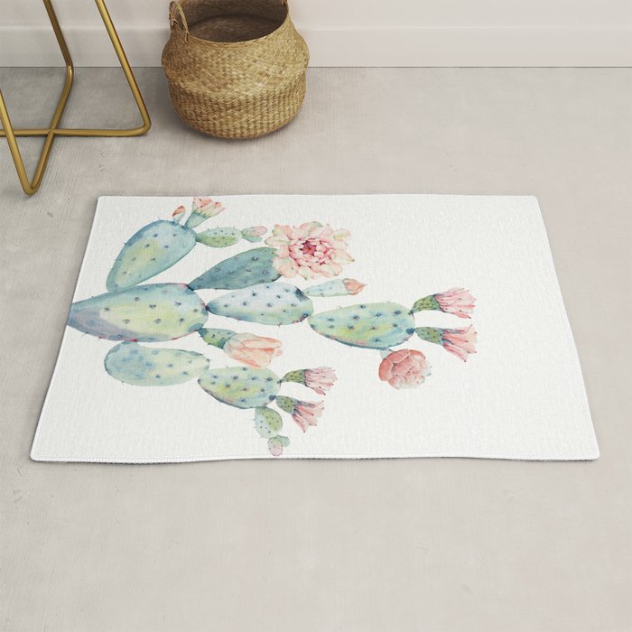 Cactus 2  White #society6 #buyart Rug Gallery Image 1