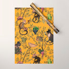 Vintage Chinoiserie Monkey Garden Party Wrapping Paper Gallery Image 1