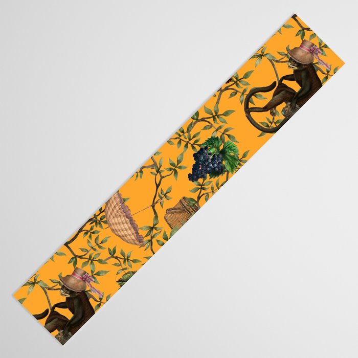 Vintage Chinoiserie Monkey Garden Party Table Runner Gallery Image 3