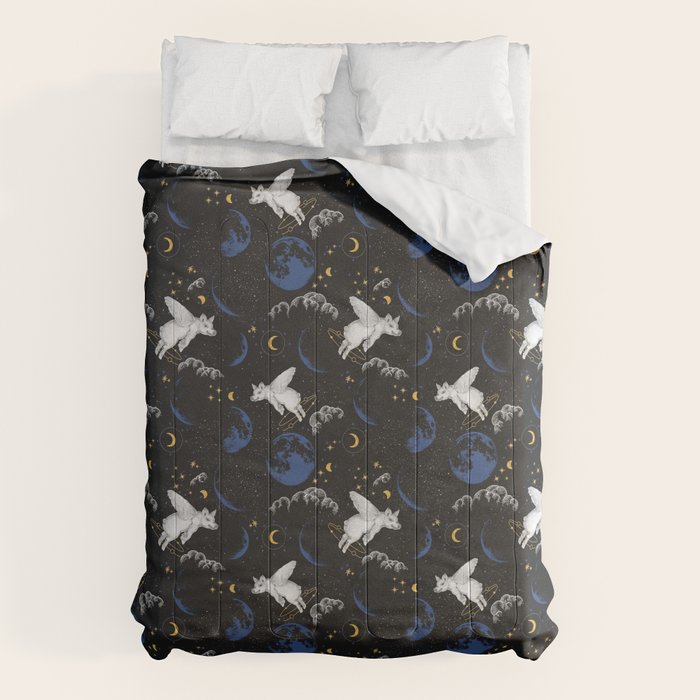 Celestial Pigs of the Night Sky A Comforter Gallery Image 6