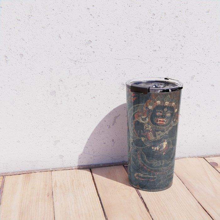 Mahakala Protector Tibetan Buddhist Thangka Travel Mug Gallery Image 4