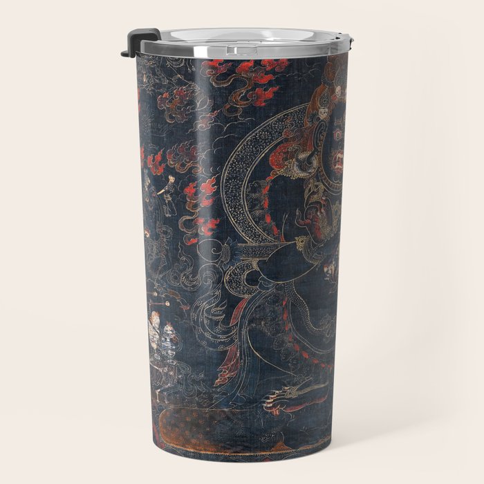 Mahakala Protector Tibetan Buddhist Thangka Travel Mug Gallery Image 3