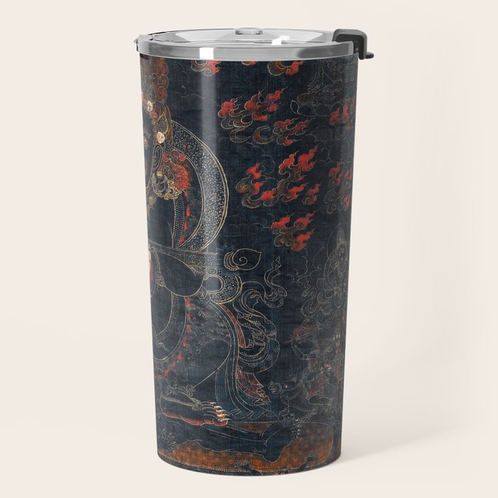 Mahakala Protector Tibetan Buddhist Thangka Travel Mug Gallery Image 2