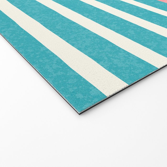 Beach Horizon Lines pink green Welcome Mat Gallery Image 2