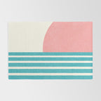 Beach Horizon Lines pink green Rug Gallery Image 2