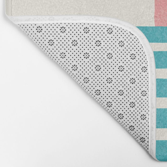 Beach Horizon Lines pink green Bath Mat Gallery Image 2