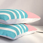 Beach Horizon Lines pink green Pillow Sham Gallery Image 3