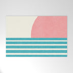 Beach Horizon Lines pink green Welcome Mat Gallery Image 1