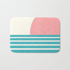 Beach Horizon Lines pink green Bath Mat Gallery Image 1