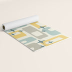 Mid Century Modern Abstract 132 Winter Yellow Gray and Blue Yoga Mat Gallery Image 2