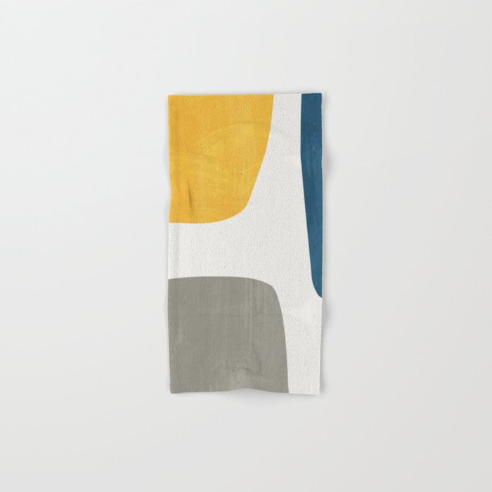 Blue & Yellow Gray Original Simple Artwork Bath Towel Gallery Image 1