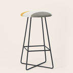 Blue & Yellow Gray Original Simple Artwork Stool Gallery Image 1