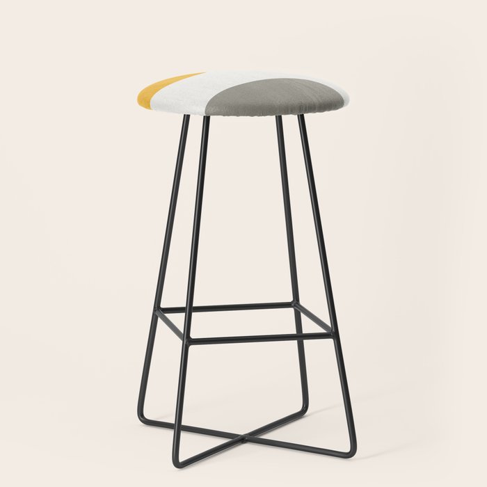 Blue & Yellow Gray Original Simple Artwork Stool Gallery Image 1