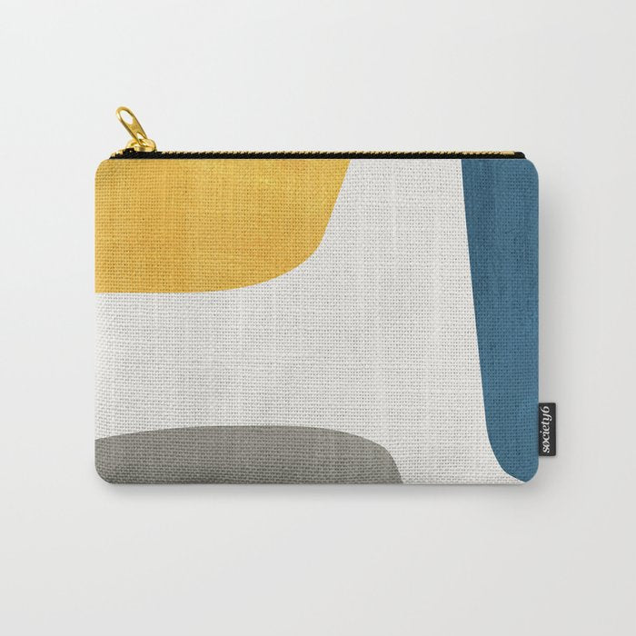 Blue & Yellow Gray Original Simple Artwork Carry All Pouch Gallery Image 1