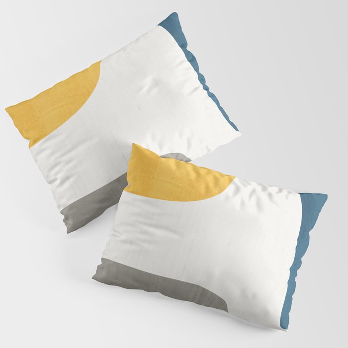 Blue & Yellow Gray Original Simple Artwork Pillow Sham Gallery Image 3