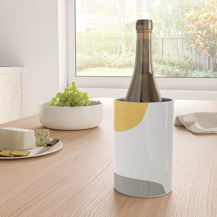 Blue & Yellow Gray Original Simple Artwork Wine Chiller Gallery Image 4