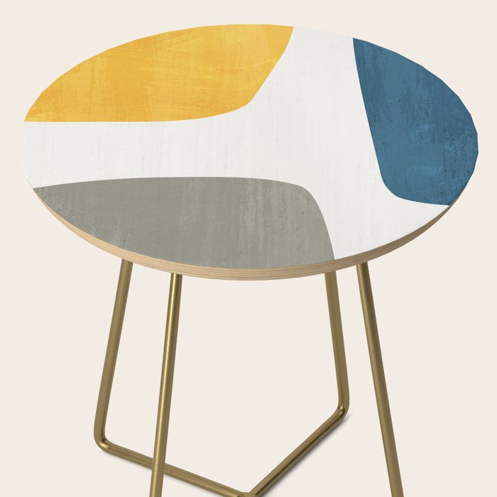 Blue & Yellow Gray Original Simple Artwork Side Table Gallery Image 2