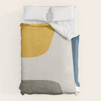 Blue & Yellow Gray Original Simple Artwork Duvet Cover Gallery Image 6