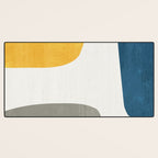 Blue & Yellow Gray Original Simple Artwork Desk Mat Gallery Image 3