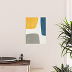 Blue & Yellow Gray Original Simple Artwork Poster Gallery Image 2