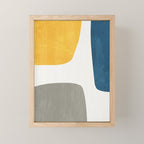 Blue & Yellow Gray Original Simple Artwork Mini Art Print Gallery Image 1