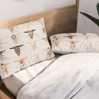 Bull Skulls - Mexican Folk Art Pillow Sham Gallery Image 2