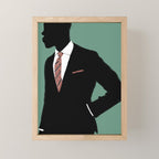 Man in Suit with Red Tie - Masculine Art Print  Mini Art Print Gallery Image 1