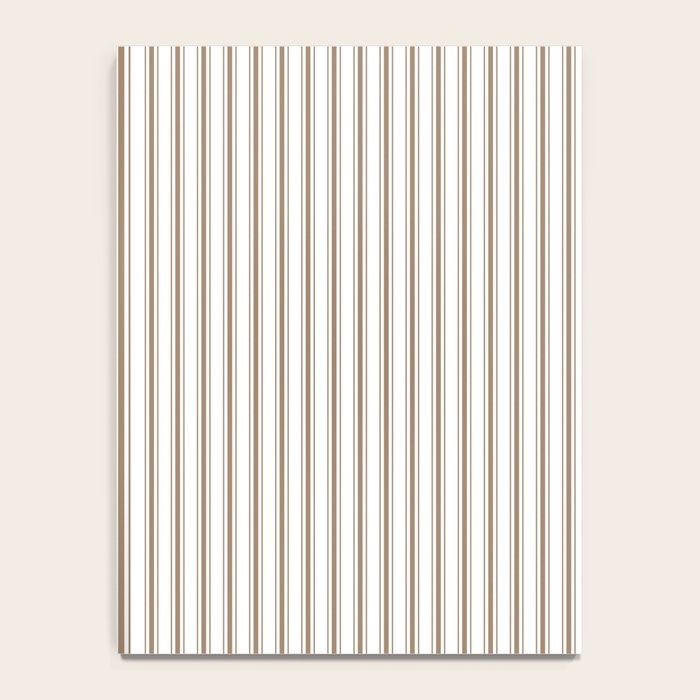 Mattress Ticking Narrow Striped Pattern in Dark Brown and White Notebook Gallery Image 4