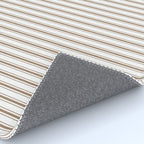 Mattress Ticking Narrow Striped Pattern in Dark Brown and White Rug Gallery Image 4