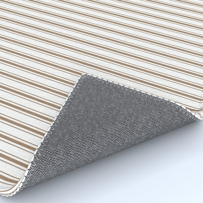 Mattress Ticking Narrow Striped Pattern in Dark Brown and White Rug Gallery Image 4