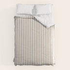Mattress Ticking Narrow Striped Pattern in Dark Brown and White Comforter Gallery Image 6