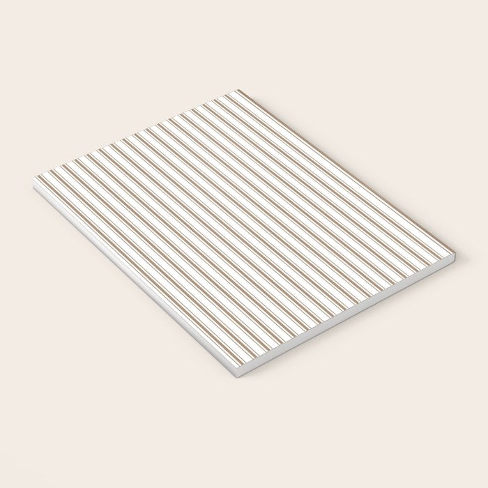 Mattress Ticking Narrow Striped Pattern in Dark Brown and White Notebook Gallery Image 3