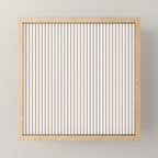 Mattress Ticking Narrow Striped Pattern in Dark Brown and White Mini Art Print Gallery Image 1