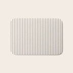 Mattress Ticking Narrow Striped Pattern in Dark Brown and White Bath Mat Gallery Image 1